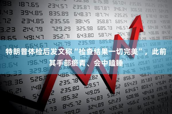 特朗普体检后发文称“检查结果一切完美”，此前其手部瘀青、会中瞌睡